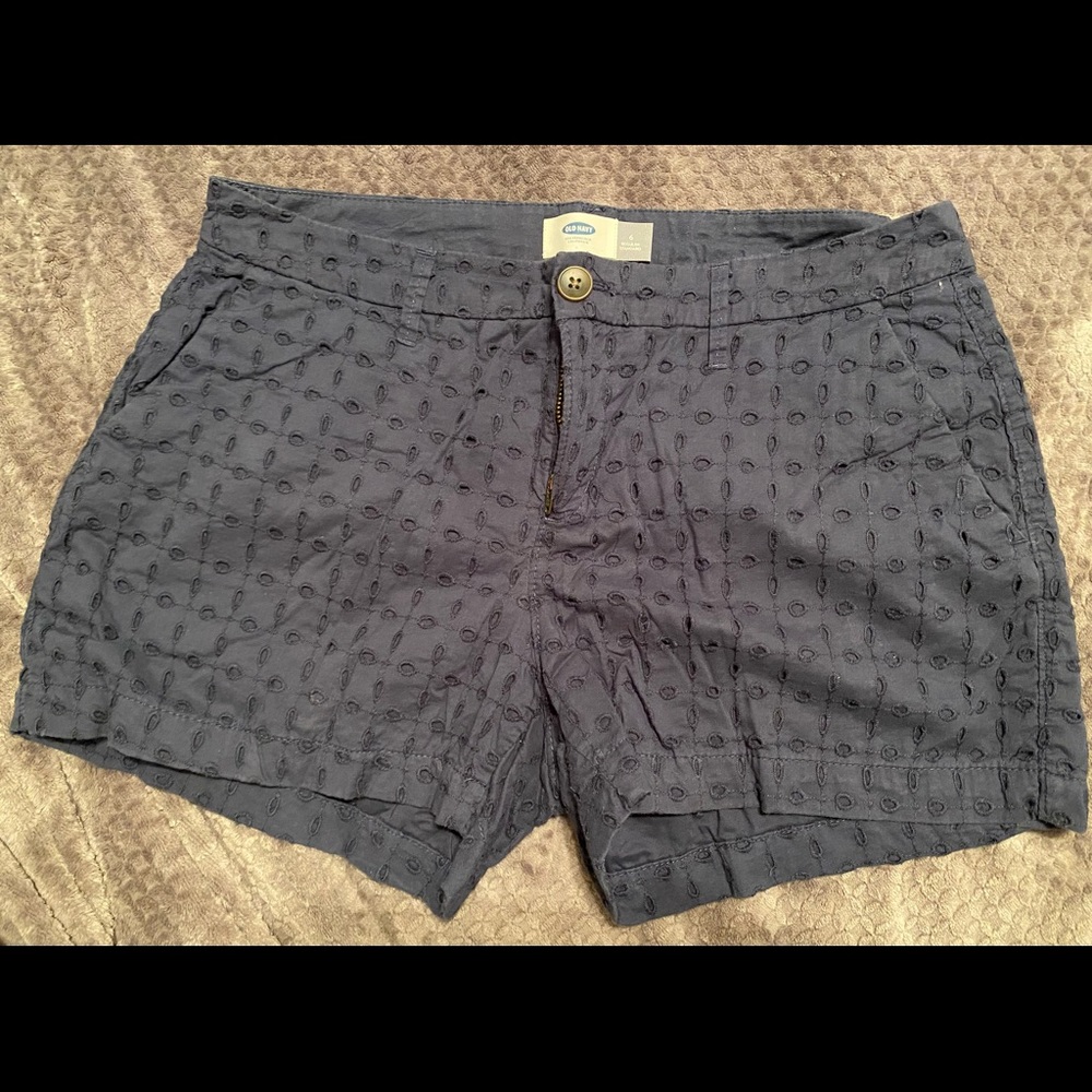 Old Navy “eyelet lace” navy shorts